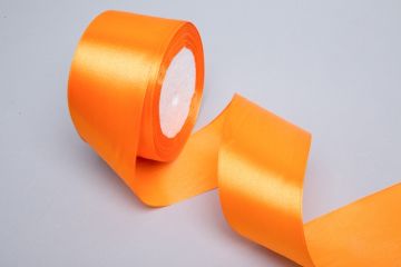 Лента атласная 50мм 23м оранжевая 1/4