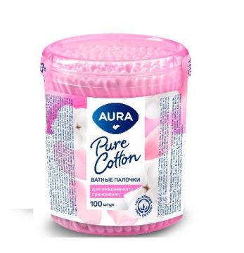 Ватные палочки (100шт) банка AURA 1/48