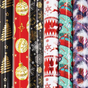 НГ Бумага упаковочная 70х100см ЗОЛОТАЯ СКАЗКА Winter с эффектами ассорти 1/30