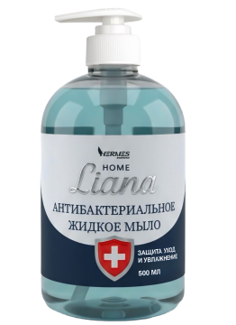 Мыло жидкое крем 500мл с дозатором антибак HOME Liana морской аромат HIBERG 1/15