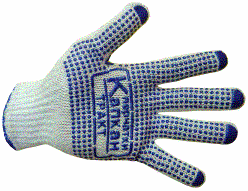 Перчатки ПВХ 5-нитка 7класс точка Титан 58гр белые 10/200