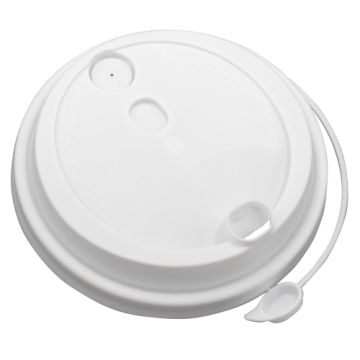 Крышка для бумажных стаканов d 90 мм с питейником флип-топ белая матовая 50/1000