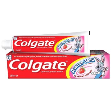 Зубная паста Golgate 500мл Доктор Заяц Клубника 1/1
