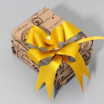 Бант-бабочка 4,5см золотой с глиттером 10/100