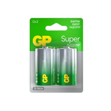 Элемент питания alkaline GP Super D (LR20, 13А)(2шт) в блист 1.5В 1/10/80  