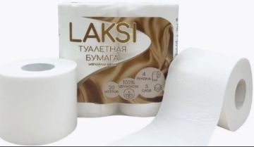 Туалетная бумага евро 3сл белая 4штх20м LAKSI  1/12 