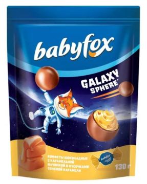 Продукты, Конфеты BabyFox Galaxy sphere с соленой карамелью 130г 1/18