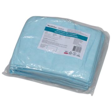 Простыни ЧИСТОВЬЕ  нестер., комплект 20шт 80х200см, спанбонд 14 г/м2, голубые 1/40 (клиен