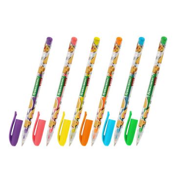 Набор гелевых ручек 06цв узел 1мм линия 0,7мм неон BRAUBERG KIDS CUTE ANIMALS 1/24