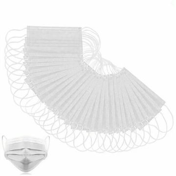 Маски медицинские комплект 50шт 3-х слойные одноразовые белые СМС 1/1 (Клиент)