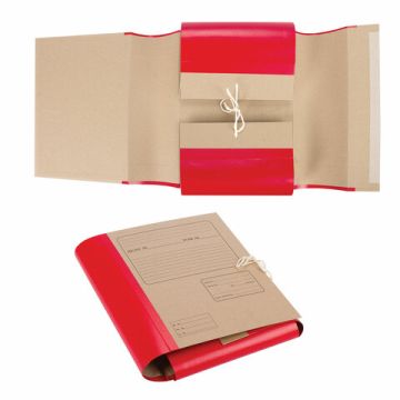 Папка архивная с завязками 120мм крафт корешок бумвинил 4 х/б завязки 1/25