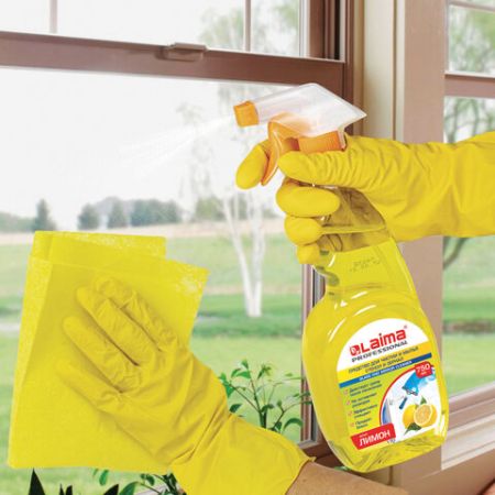 Средство для мытья стекол и зеркал 750мл триггер Лимон ЛАЙМА PROFESSIONAL 1/12