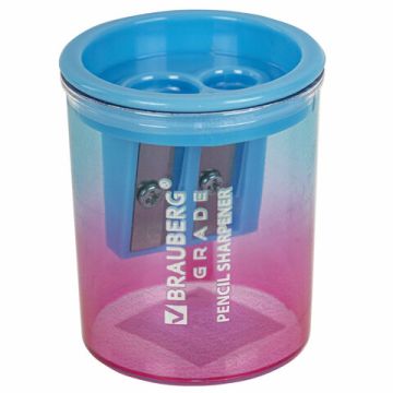 Точилка 2 отверстия с контейнером цвет ассорти Grade BRAUBERG 1/12/720