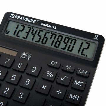 Калькулятор настольный BRAUBERG DIGITAL-12-BK (151х152 мм) 12 разр дв питание черный 1/20 (Клиент)