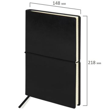Блокнот 128л А5 148х218мм ладкий кожзам клетка BRAUBERG Black Jack 1/30 (Клиент)