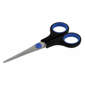 Ножницы 140мм метал черно-синие резиновые вставки SOFT GRIP Brauberg 1/12