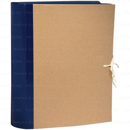Папка архивная с завязками 80мм крафт корешок бумвинил 4 х/б завязки 1/25