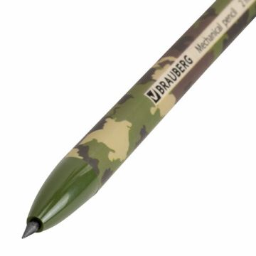 Карандаш ч/гр HB механический c точилкой BRAUBERG MILITARY 1/24