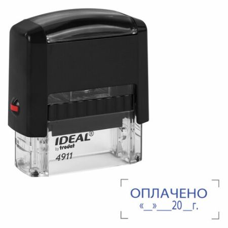 Штамп стандартный  ОПЛАЧЕНО оттиск 38х14мм синий TRODAT 1/10/250 (Клиент)