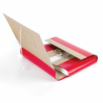 Папка архивная с завязками 120мм крафт корешок бумвинил 4 х/б завязки 1/25