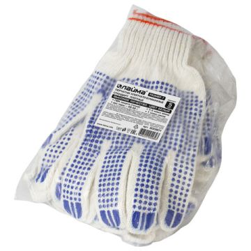 Перчатки ПВХ 7,5класс 5пар точка белые LAIMA СТАНДАРТ 1/80 (Тендер)