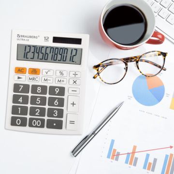 Калькулятор настольный BRAUBERG ULTRA-12-WT 12 разрядов белый 1/20/40 (Клиент)