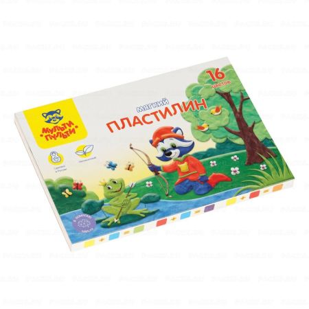 Пластилин 16цв 192г Енот в сказке Мульти-Пульти 1/12