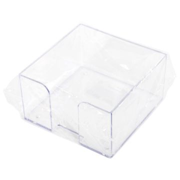 Подставка для бумажного блока 90х90х50мм пластиковая прозрачная BRAUBERG 1/20 (Клиент)