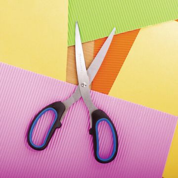 Ножницы 205мм метал черно-синие вставки европодвес Classic Brauberg 1/12/144