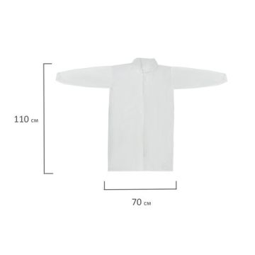 Халат на кнопках белый одноразовый ХХL (10шт) снаблайн 1/10 (Клиент)