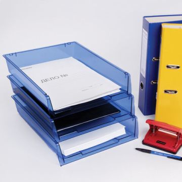 Лоток горизонтальный для бумаг 340х270х70мм (3шт) тонир синий Office Brauberg 1/1 (Клиент)