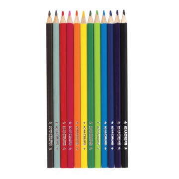 Карандаши цветные 12цв трехгранные с заточкой ЮНЛАНДИЯ 1/12