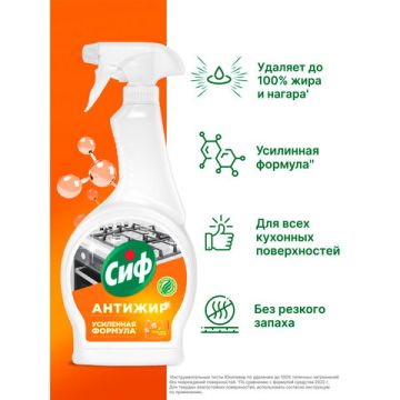 Средство для кухни антижир 500мл CIF Цитрус с триггером 1/12 (Клиент)
