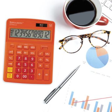 Калькулятор настольный BRAUBERG EXTRA-12-RG (206x155мм) 12разр оранжевый 1/20/40 (Клиент)