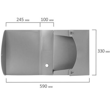 Короб архивный пластик 10см на 900л разборный серый Energy BRAUBERG 1/15 (клиент)