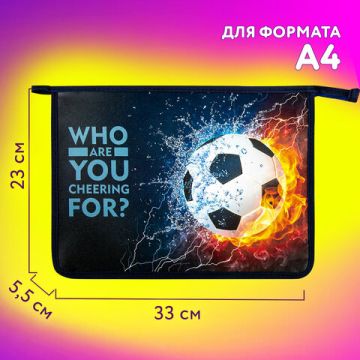 Папка для тетрадей А4 пластик 1 отделение, на молнии Юнландия 1/25