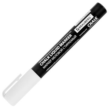 Маркер меловой белый 3мм стираемый BRAUBERG CHALK 1/10 (Клиент)