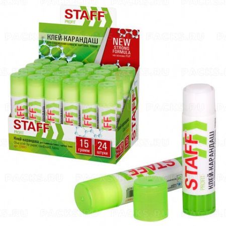 Клей-карандаш 15г усиленный STAFF Profit 1/24/648