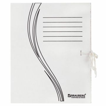 Накопитель документов Папка с завязками 75мм БЕЛЫЙ на 700л BRAUBERG 1/50 (клиент)