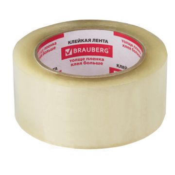 Клейкая лента (скотч) (48х100) прозрачная толщина 45 микрон, BRAUBERG 6/36 (клиент)