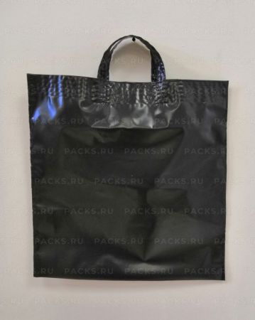 Пакет с петлевой ручкой усиленный (48х48) черный макси 10/50