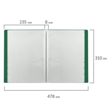 Папка  10 вклад. STAFF, зеленая, 0,5мм, 225691