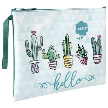 Папка для тетрадей А4 1отделение, полиэстер, на молнии с ручкой Cactus BRAUBERG 1/36