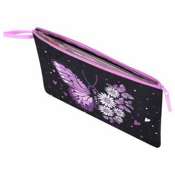 Папка для тетрадей А4 1отделение, полиэстер, на молнии с ручкой Flower BRAUBERG 1/12/96