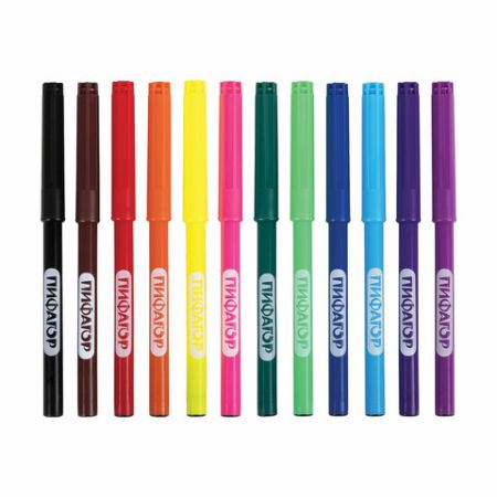 Фломастеры 12цв вентилируемый колпачок Пифагор 1/12