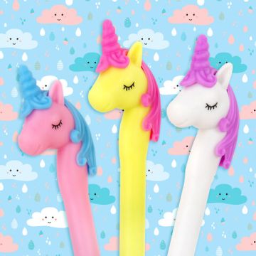 Ручка шариковая синяя 0,7мм силиконовый корп, ассорти фигурная ЮЛАНДИЯ Единорог 1/12