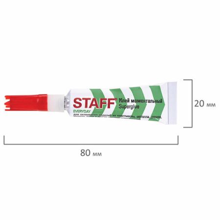 Клей моментальный (суперклей) STAFF EVERYDAY НОВАЯ УПАКОВКА, 3 г, на ленте, 604224