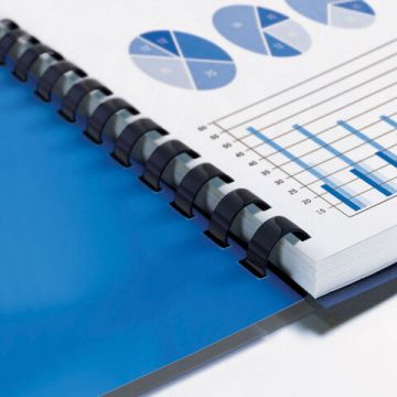 Пружины пласт. д/переплета BRAUBERG, КОМПЛЕКТ 100шт, 8 мм (для сшивания 21-40л), черные 1/20