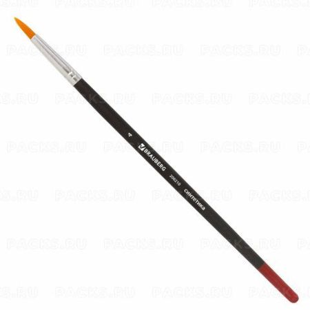 Кисть синтетика круглая №4 BRAUBERG 1/30