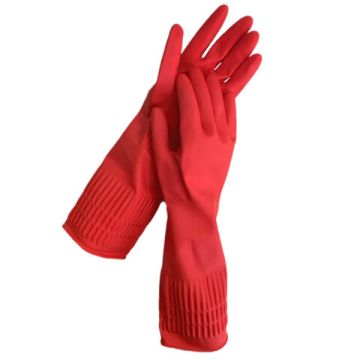 Перчатки хозяйственные латексные LAIMA c ДЛИННОЙ МАНЖЕТОЙ разм L 80г 1/12 (Клиент)